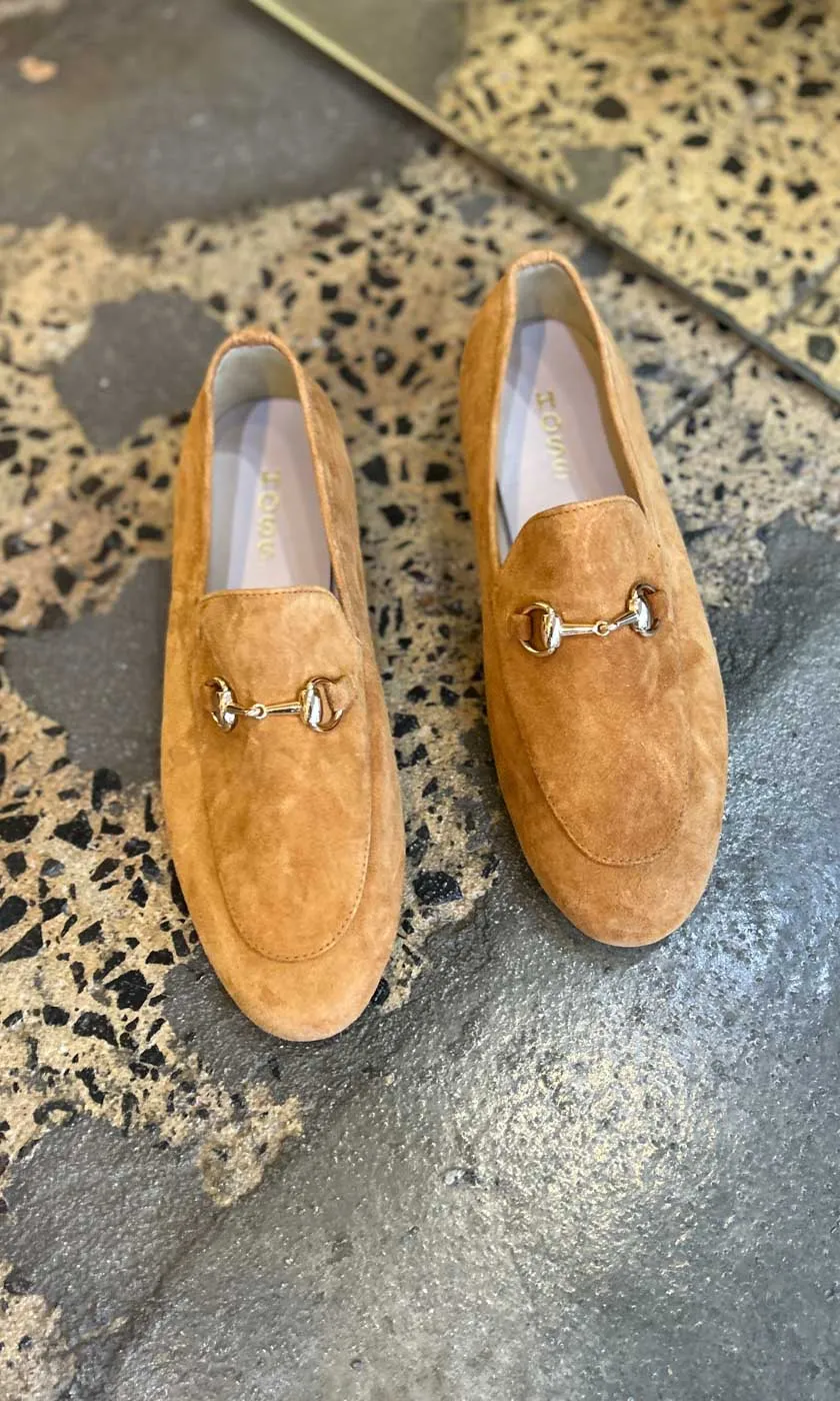 HOSS Suede Buckle Loafer - Tan