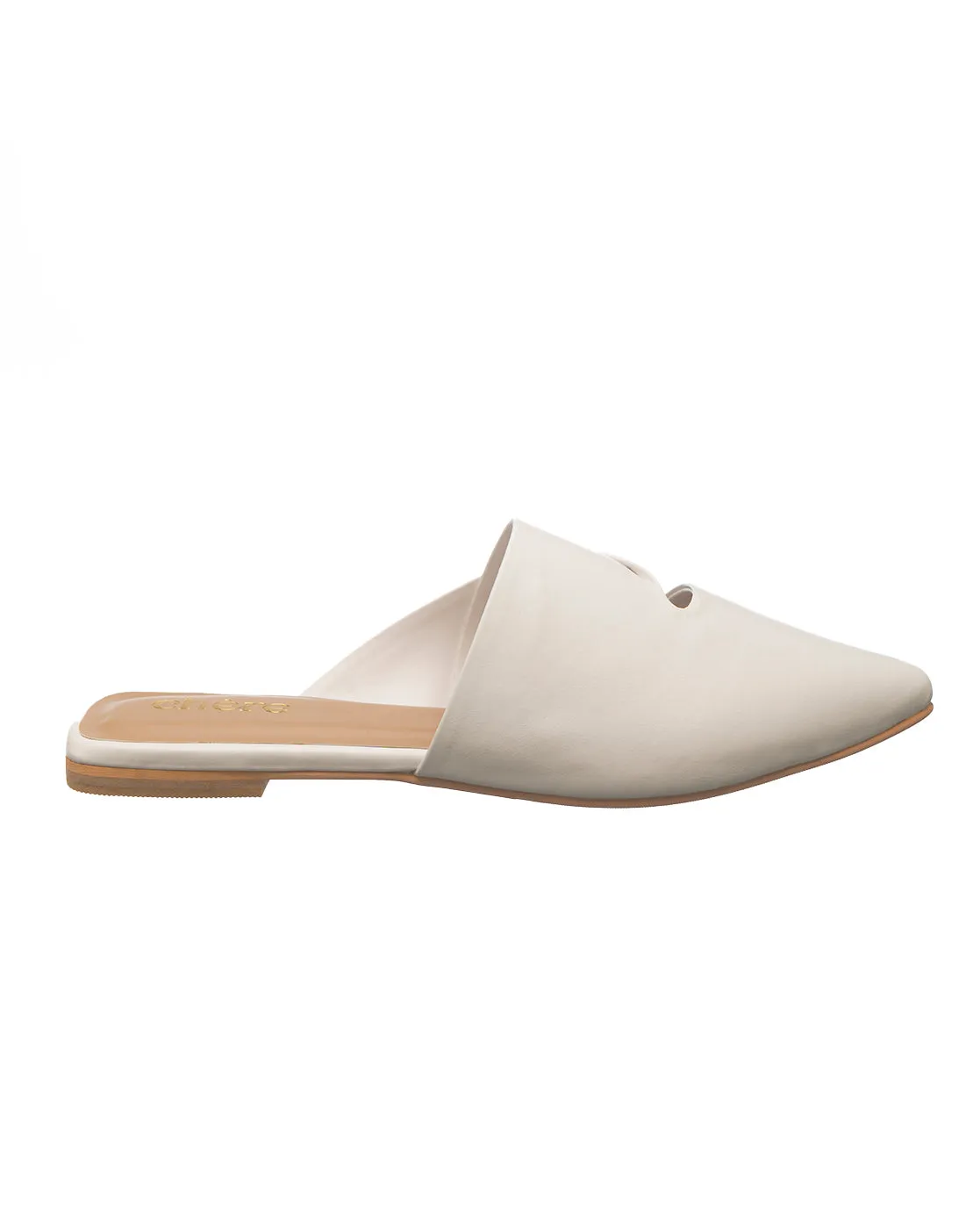 Ivory White Comfort Mules Flats for Women