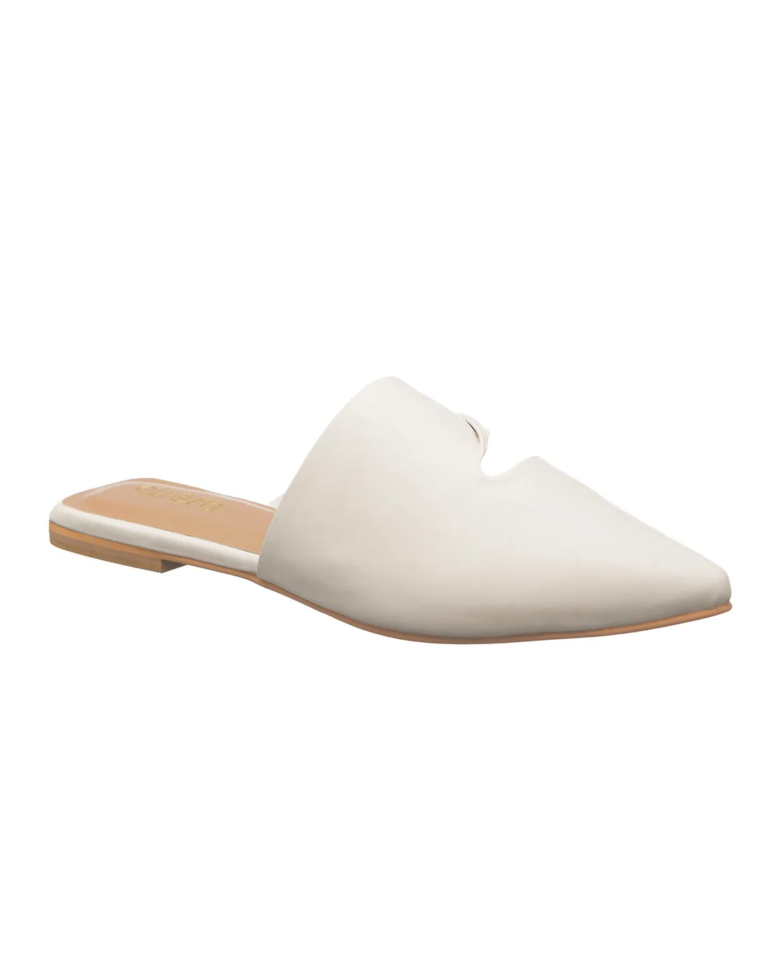 Ivory White Comfort Mules Flats for Women