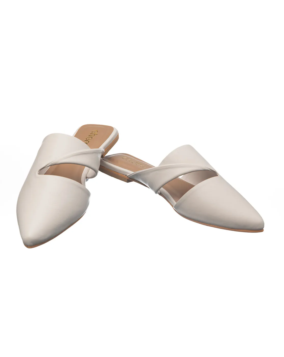 Ivory White Comfort Mules Flats for Women