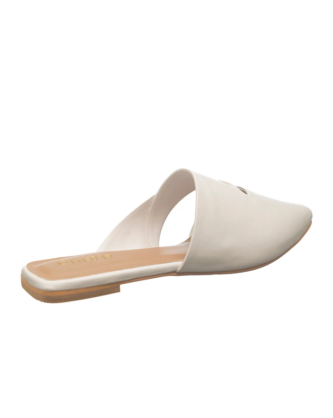 Ivory White Comfort Mules Flats for Women