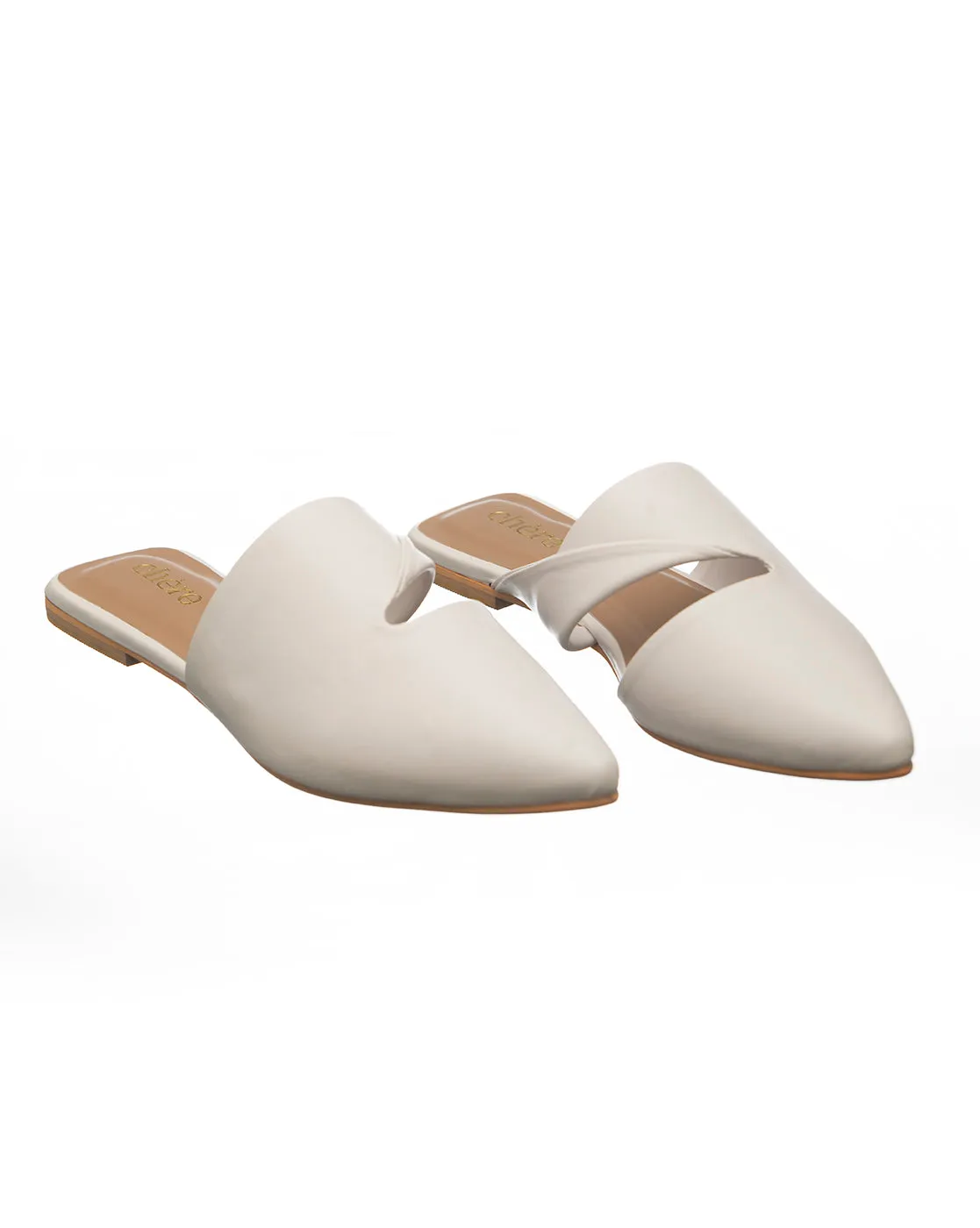 Ivory White Comfort Mules Flats for Women