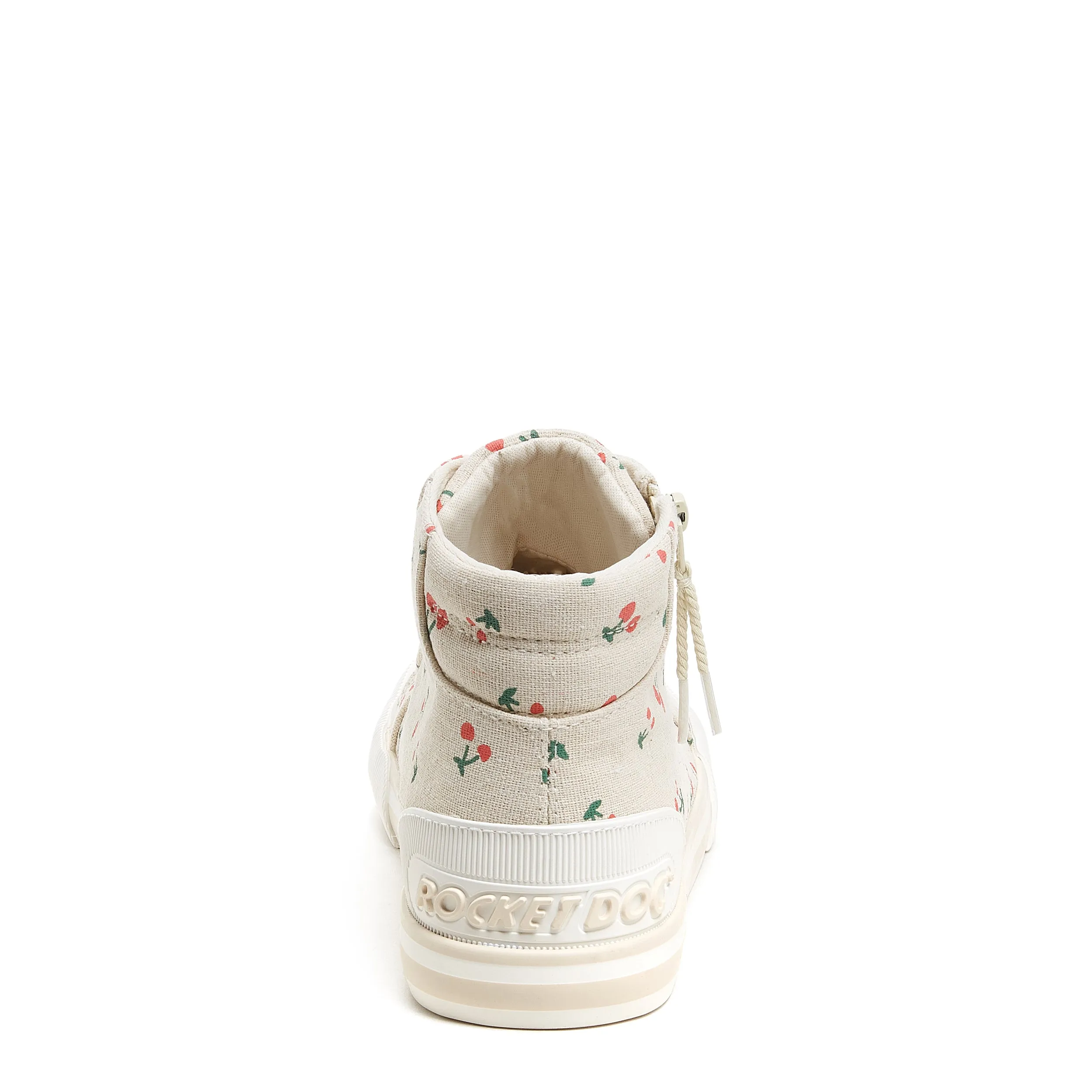 Jazzin Cherry Print Recycled Cotton High-top Trainers