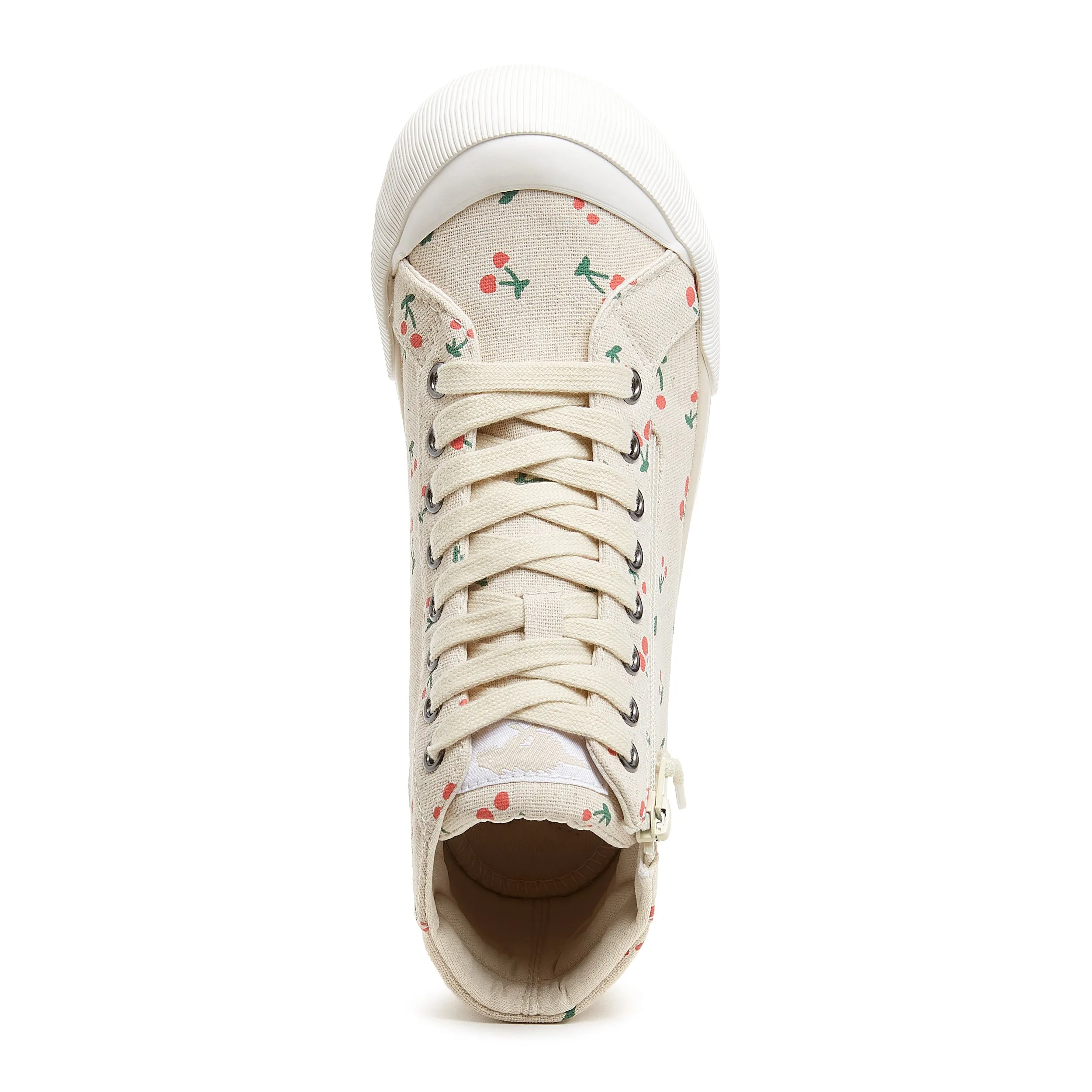 Jazzin Cherry Print Recycled Cotton High-top Trainers