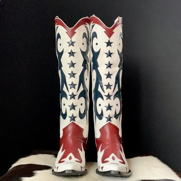 JEFFREY CAMPBELL Star Tall Knee High Cowgirl Cowboy Western Boots