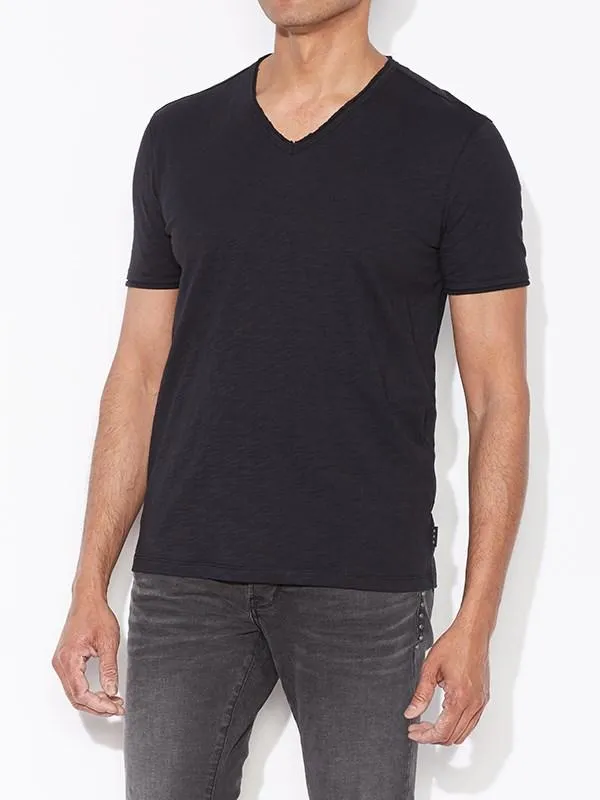 John Varvatos The Short Sleeve Raw Edge V-Neck Tee