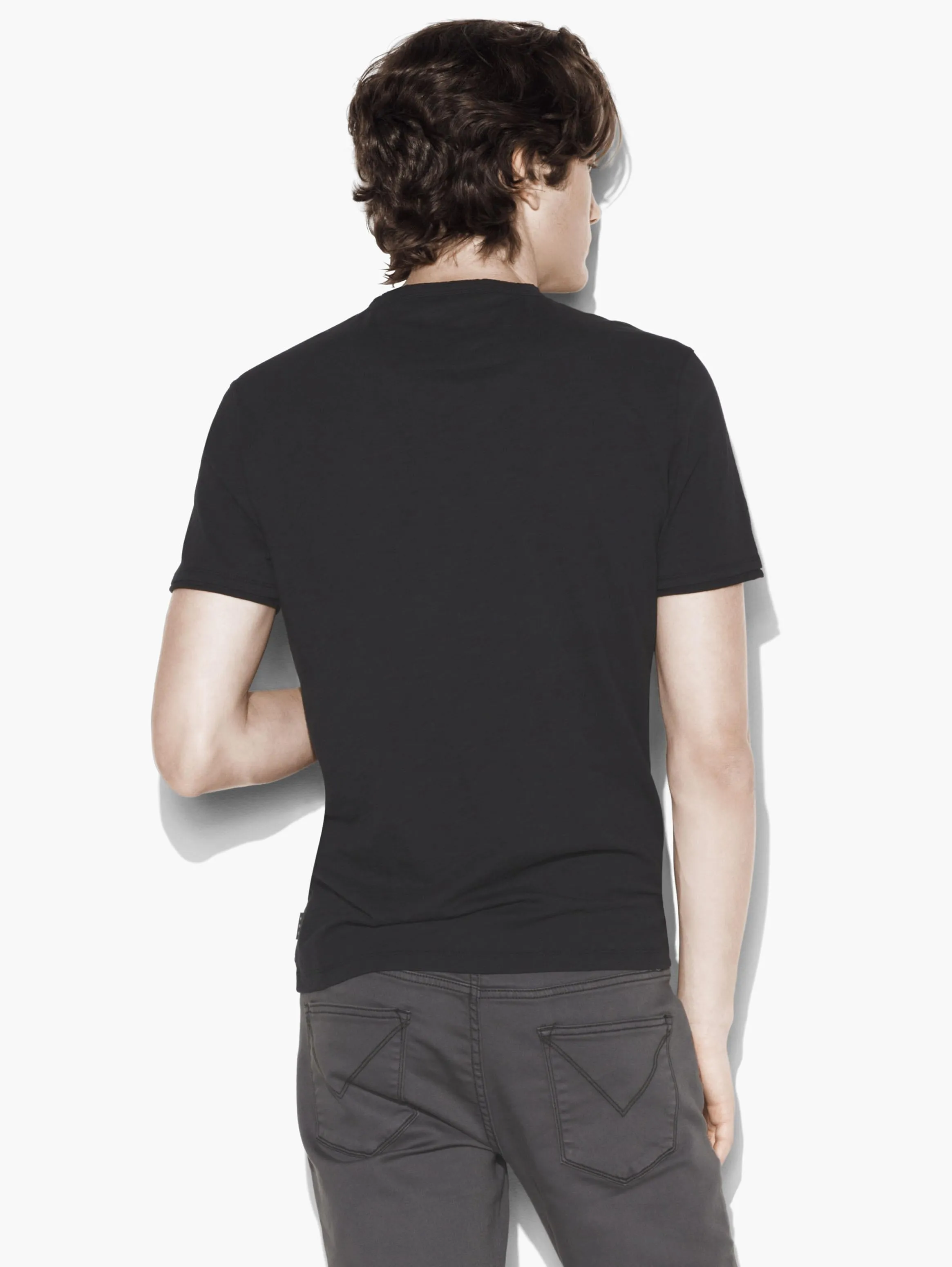 John Varvatos The Short Sleeve Raw Edge V-Neck Tee