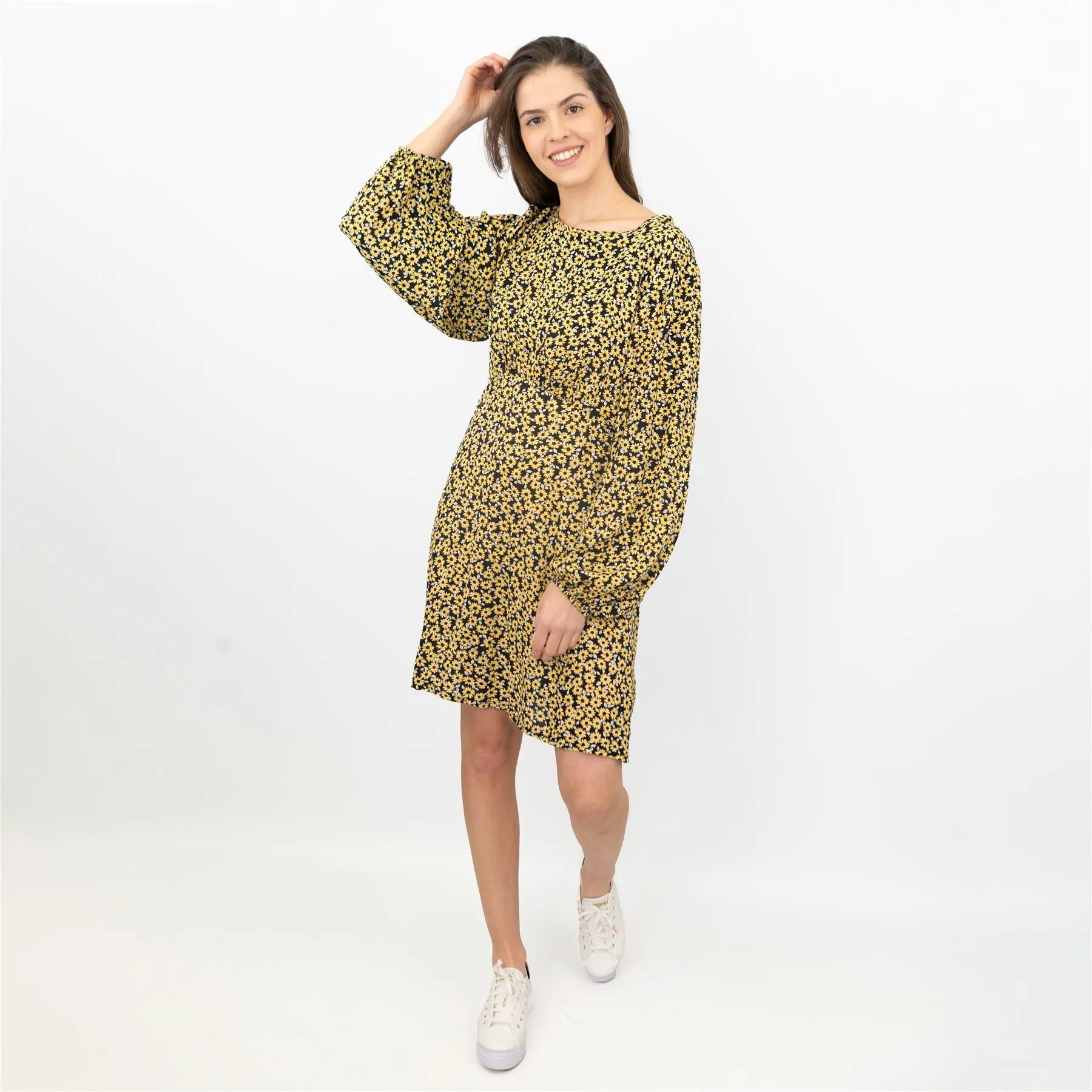 Karen Millen Sunflower Long Sleeve Lightweight Dress