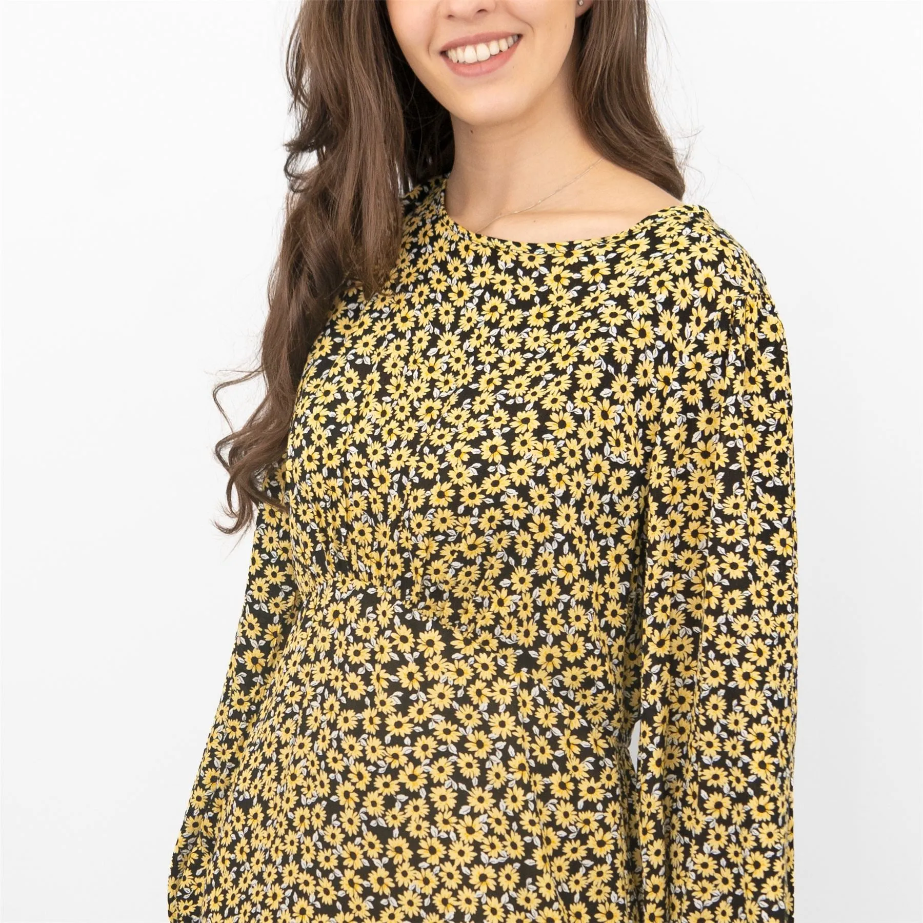 Karen Millen Sunflower Long Sleeve Lightweight Dress