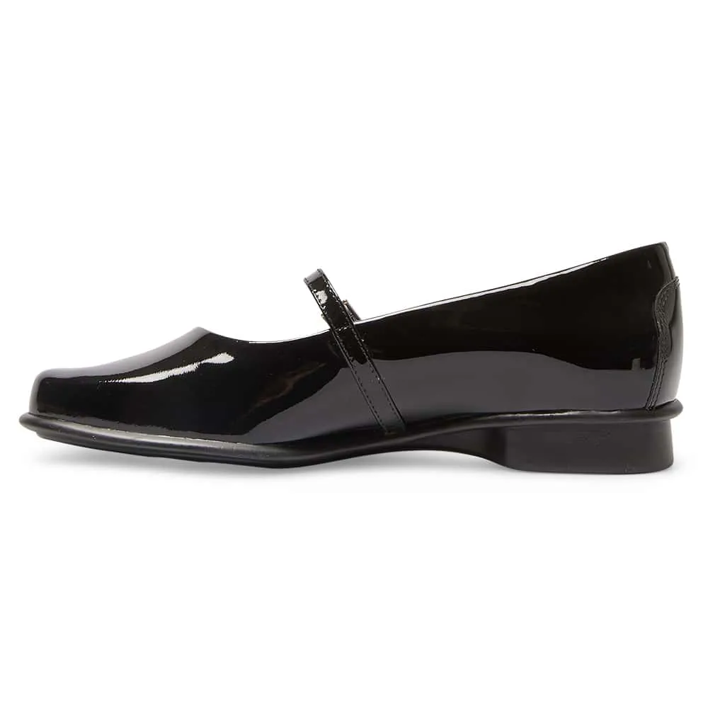 Katrina Flat in Black Patent