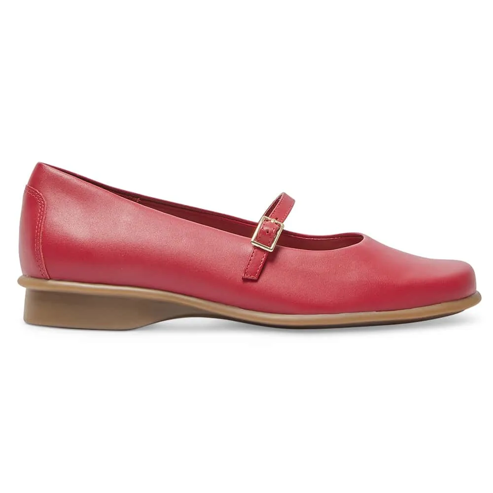 Katrina Flat in Cherry Leather