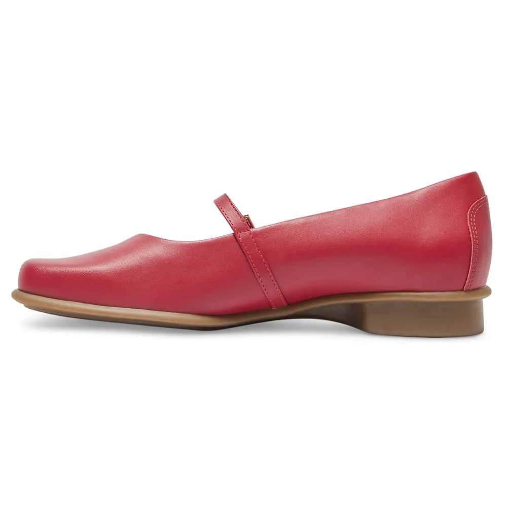 Katrina Flat in Cherry Leather