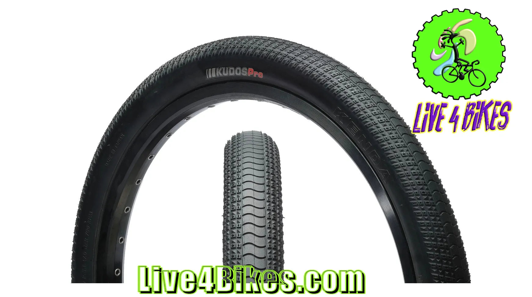 Kenda Kudos Pro 20x1.75 Tubeless Ready 100psi 120TPI Racing BMX tire- Live 4 Bikes