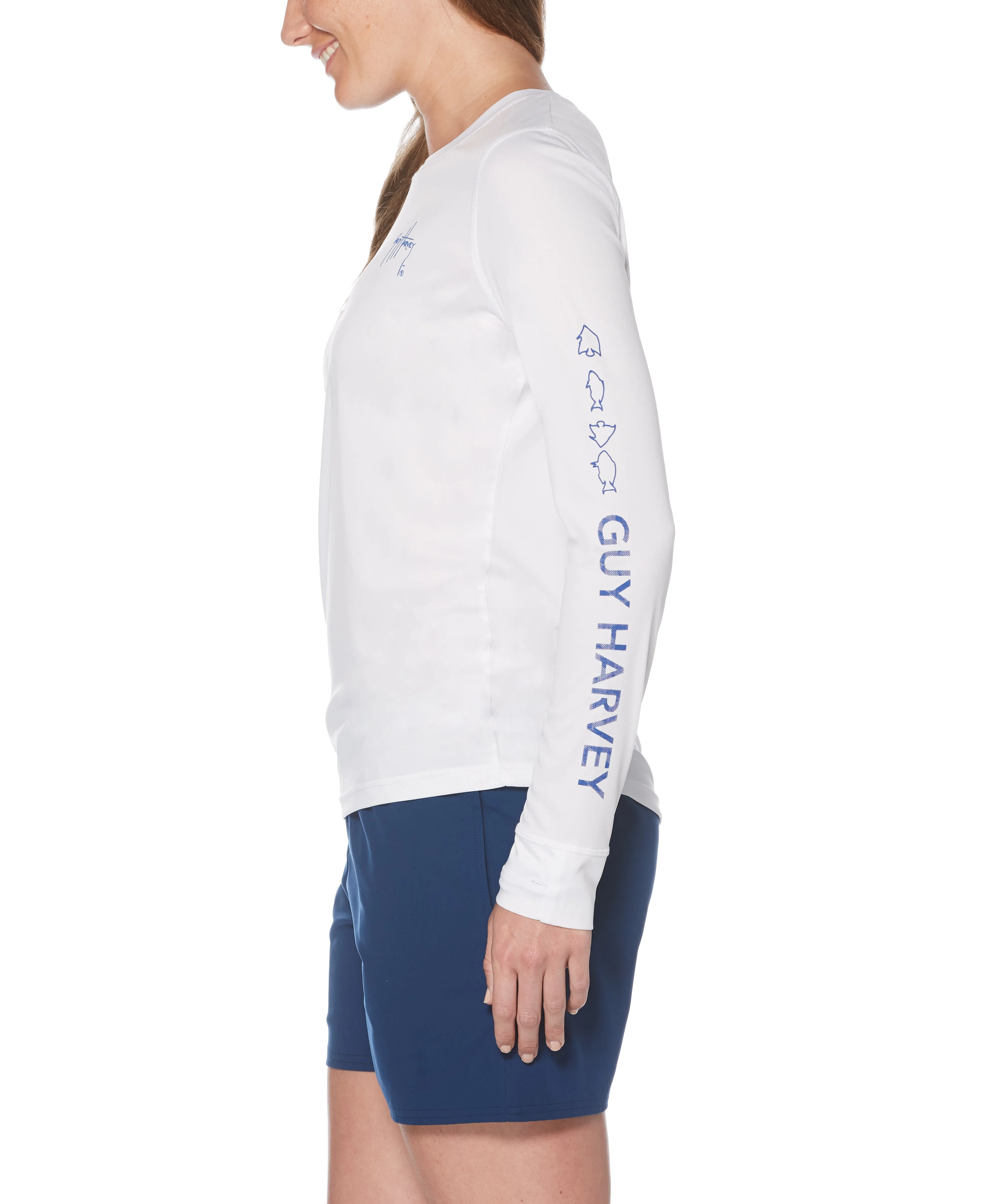 Ladies Core Solid White Sun Protection Top