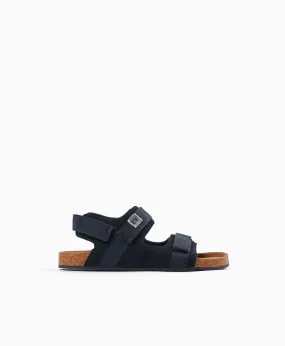 Leather Sandals for Boys, Dark Blue