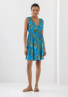 LEZ A LEZ - Short Printed Viscose Dress With Tie - 7506L - FINAL SALE