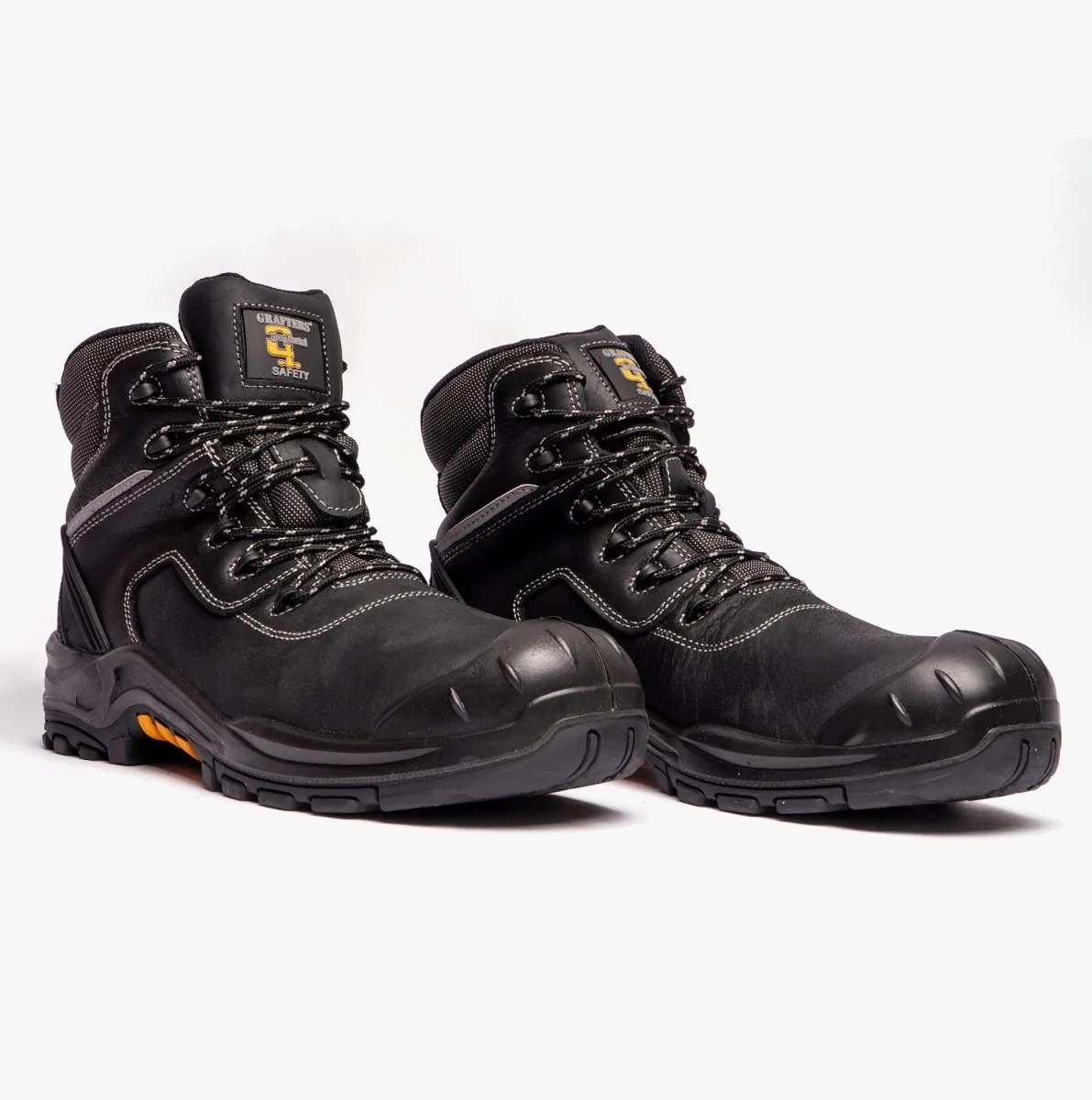 M426A Mens Non-Metal Leather Safety Boots Black