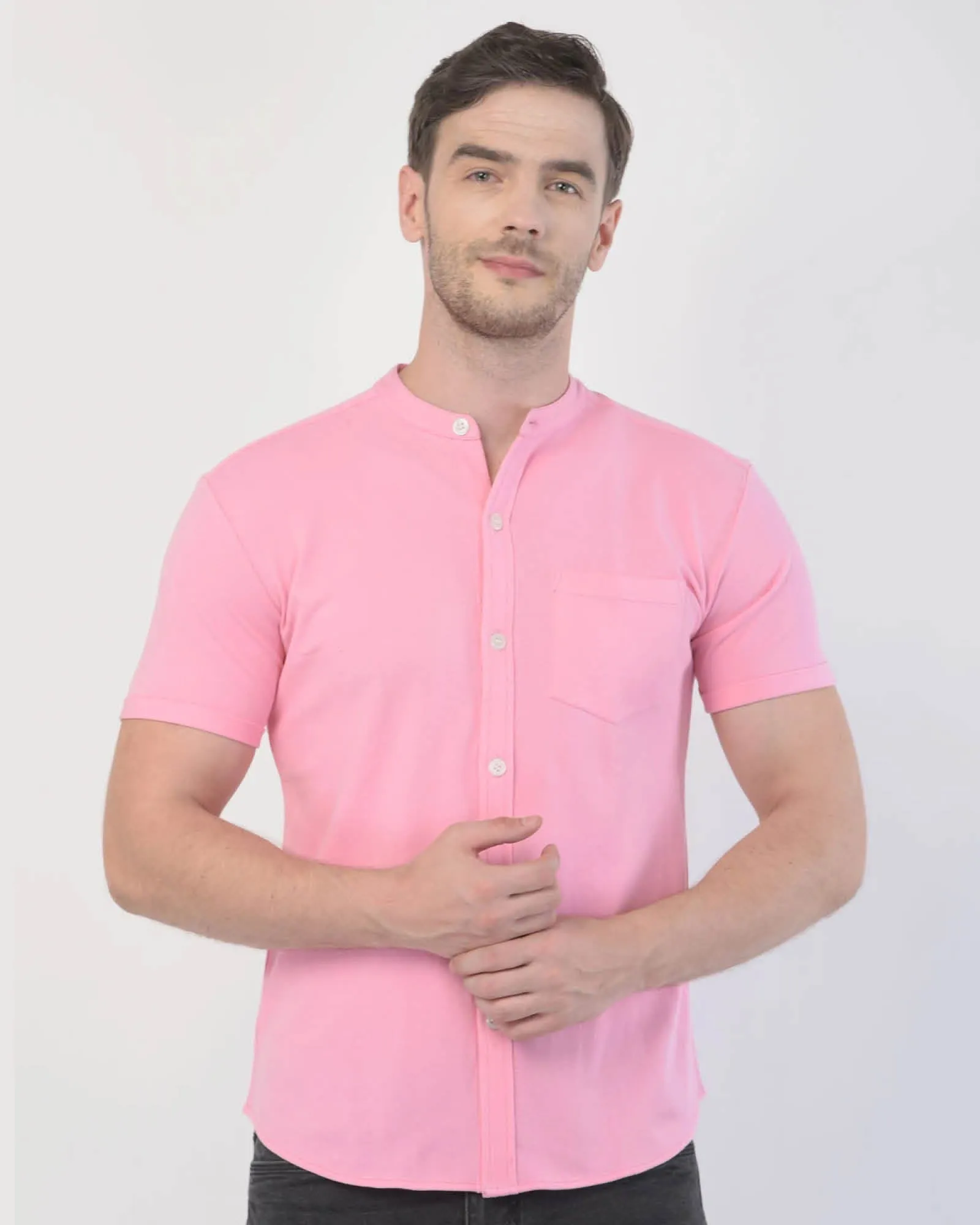 Melange Original Pique Shirt: Salmon