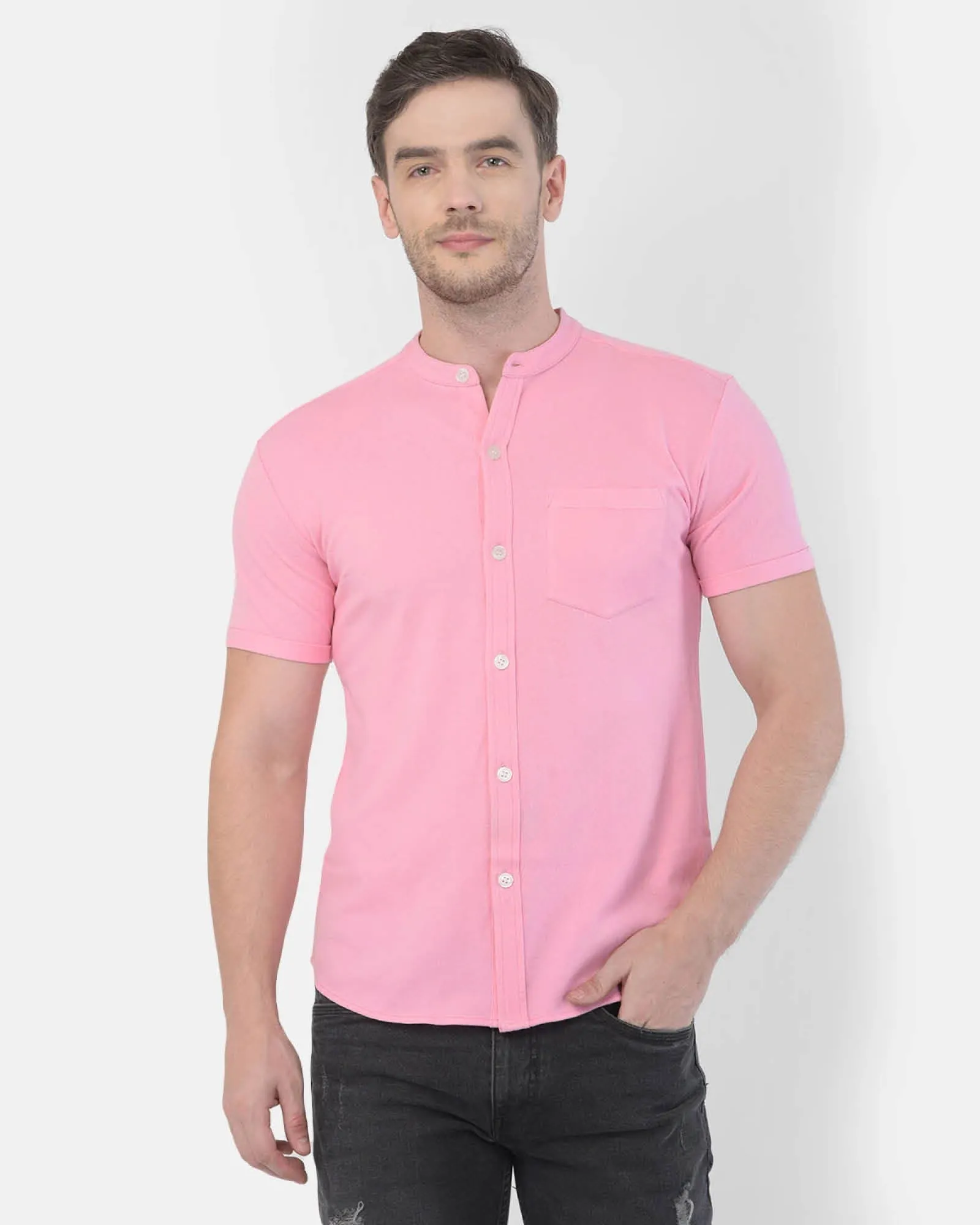 Melange Original Pique Shirt: Salmon