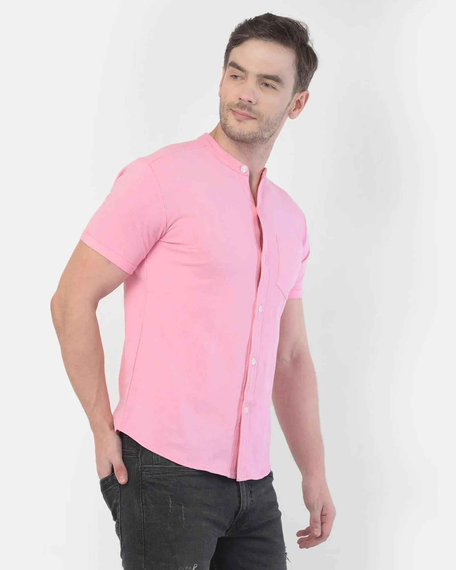 Melange Original Pique Shirt: Salmon