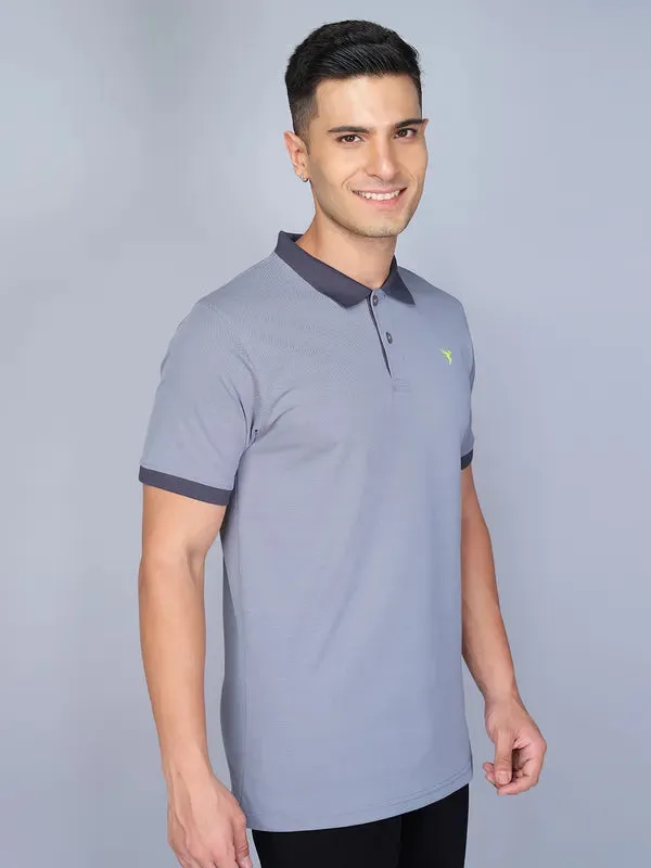 Men Colorblock Slim Fit Polo T-shirt with ELASTO PLUS