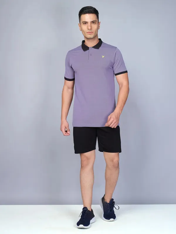 Men Colorblock Slim Fit Polo T-shirt with ELASTO PLUS