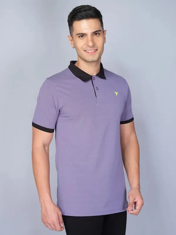 Men Colorblock Slim Fit Polo T-shirt with ELASTO PLUS