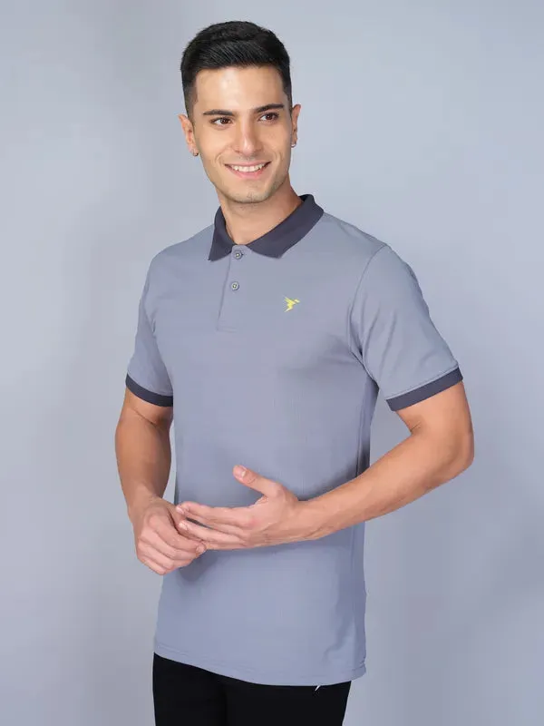 Men Colorblock Slim Fit Polo T-shirt with ELASTO PLUS