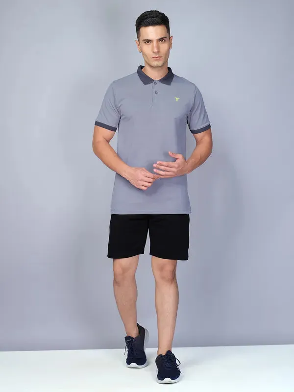 Men Colorblock Slim Fit Polo T-shirt with ELASTO PLUS