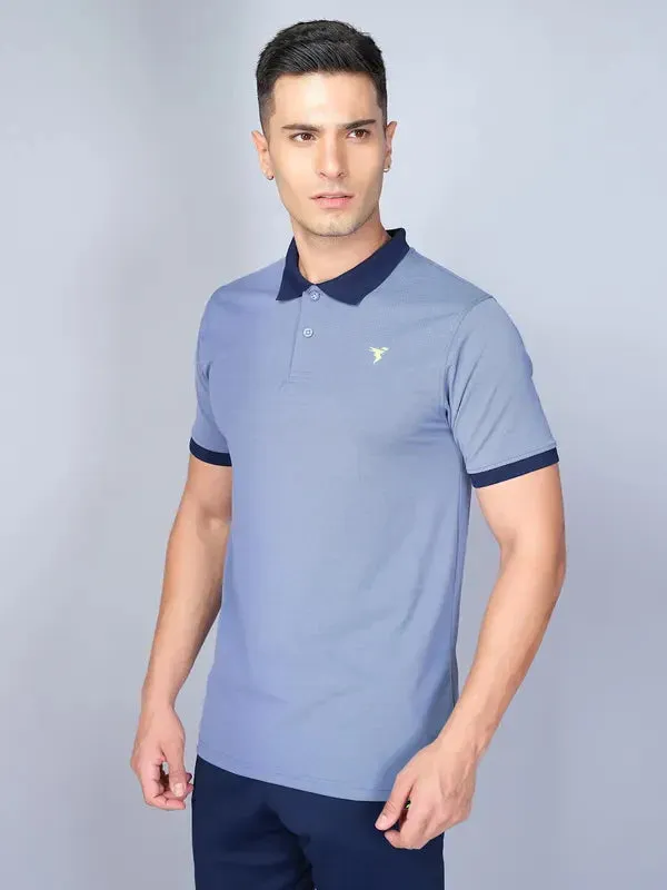 Men Colorblock Slim Fit Polo T-shirt with ELASTO PLUS