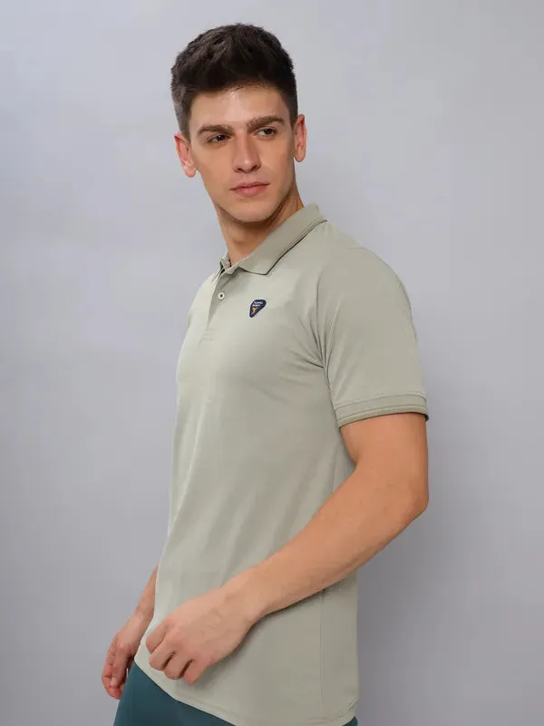 Men Colorblock Slim Fit Polo T-shirt with ELASTO PLUS