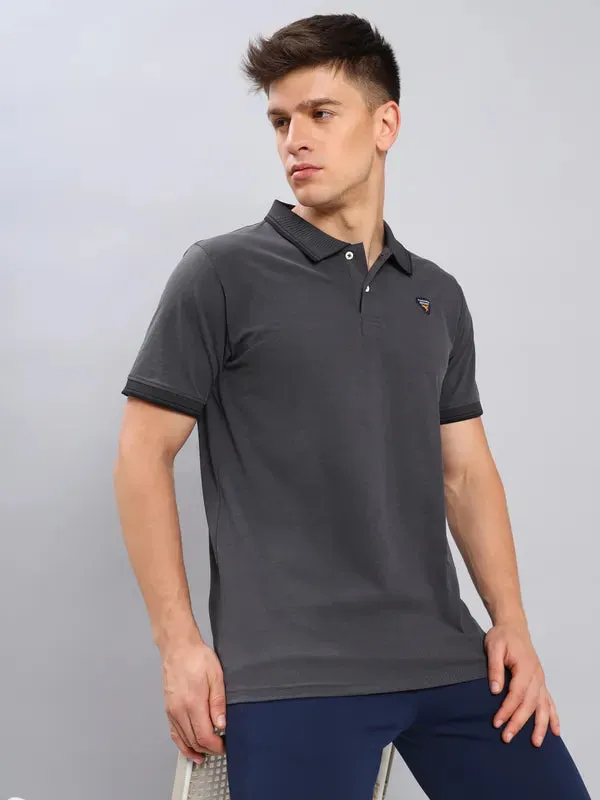 Men Colorblock Slim Fit Polo T-shirt with ELASTO PLUS