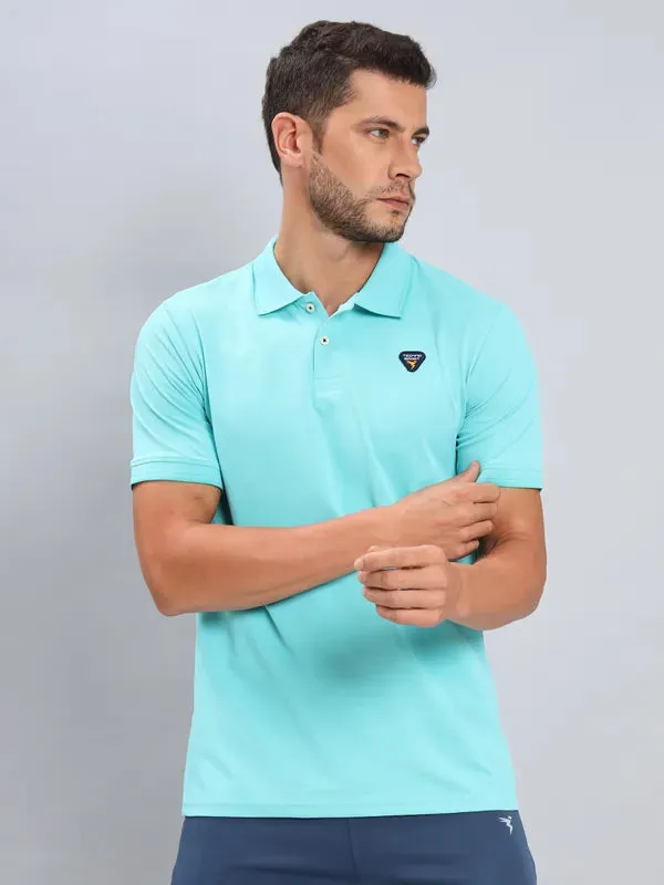 Men Colorblock Slim Fit Polo T-shirt with ELASTO PLUS