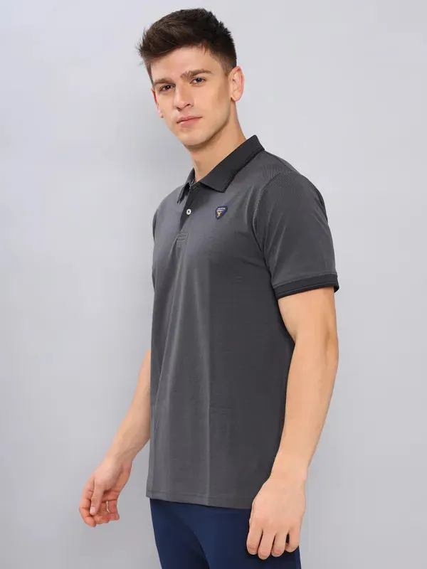 Men Colorblock Slim Fit Polo T-shirt with ELASTO PLUS