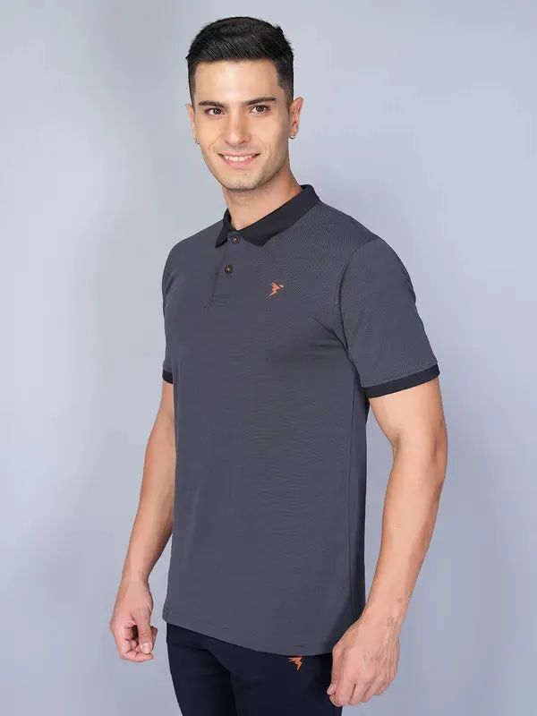 Men Colorblock Slim Fit Polo T-shirt with ELASTO PLUS