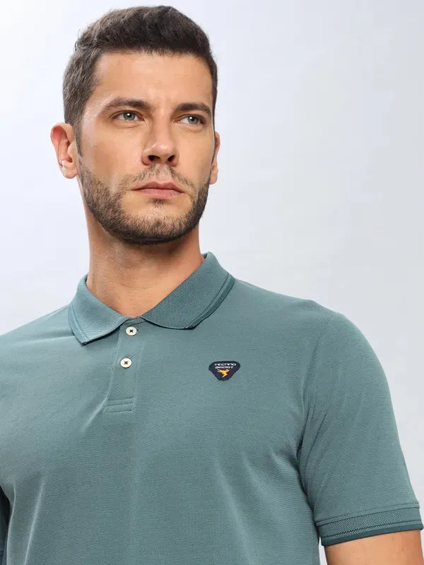 Men Colorblock Slim Fit Polo T-shirt with ELASTO PLUS