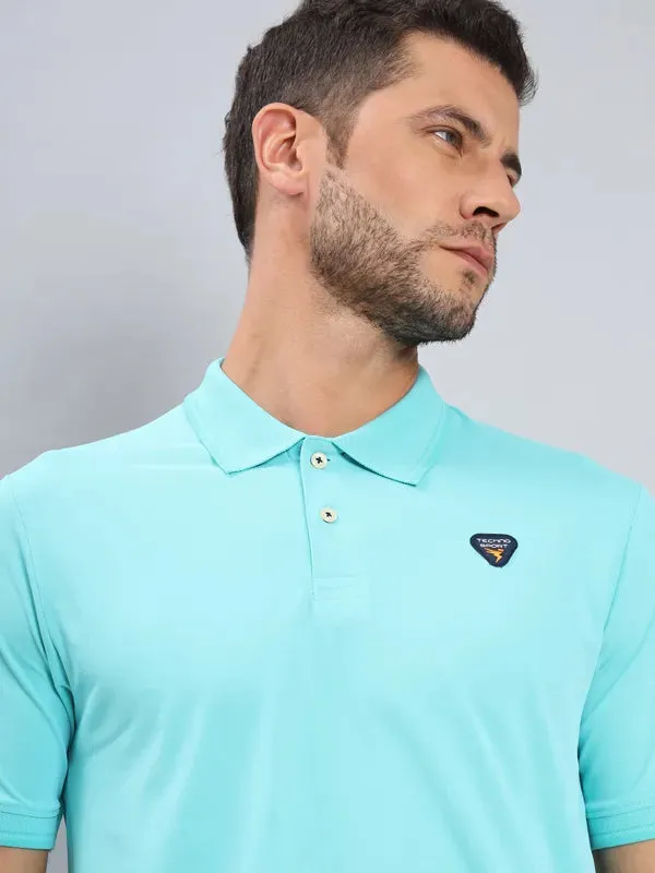 Men Colorblock Slim Fit Polo T-shirt with ELASTO PLUS