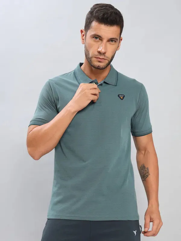 Men Colorblock Slim Fit Polo T-shirt with ELASTO PLUS