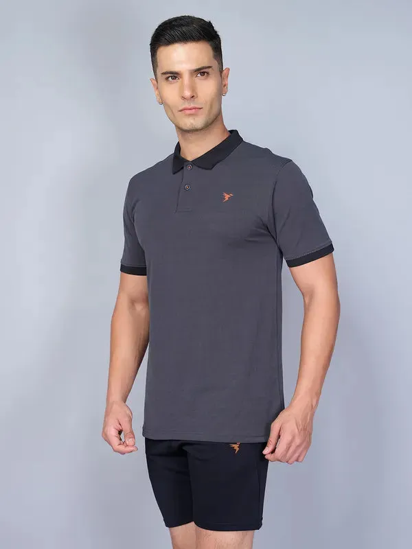 Men Colorblock Slim Fit Polo T-shirt with ELASTO PLUS