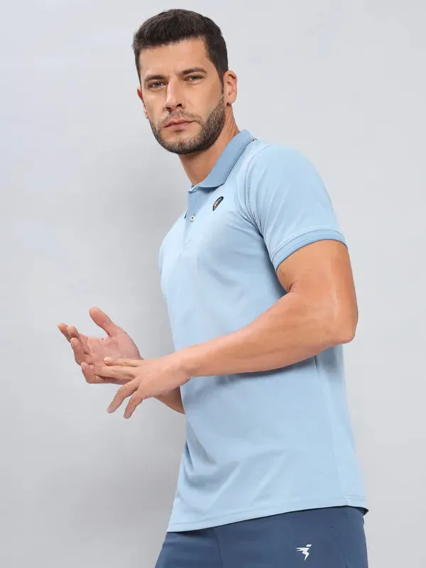 Men Colorblock Slim Fit Polo T-shirt with ELASTO PLUS