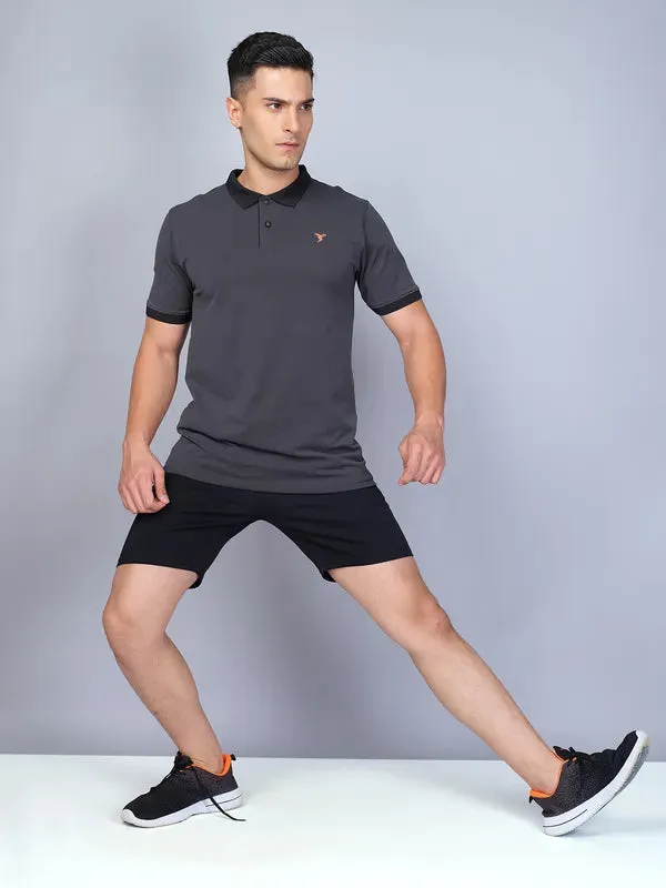 Men Colorblock Slim Fit Polo T-shirt with ELASTO PLUS