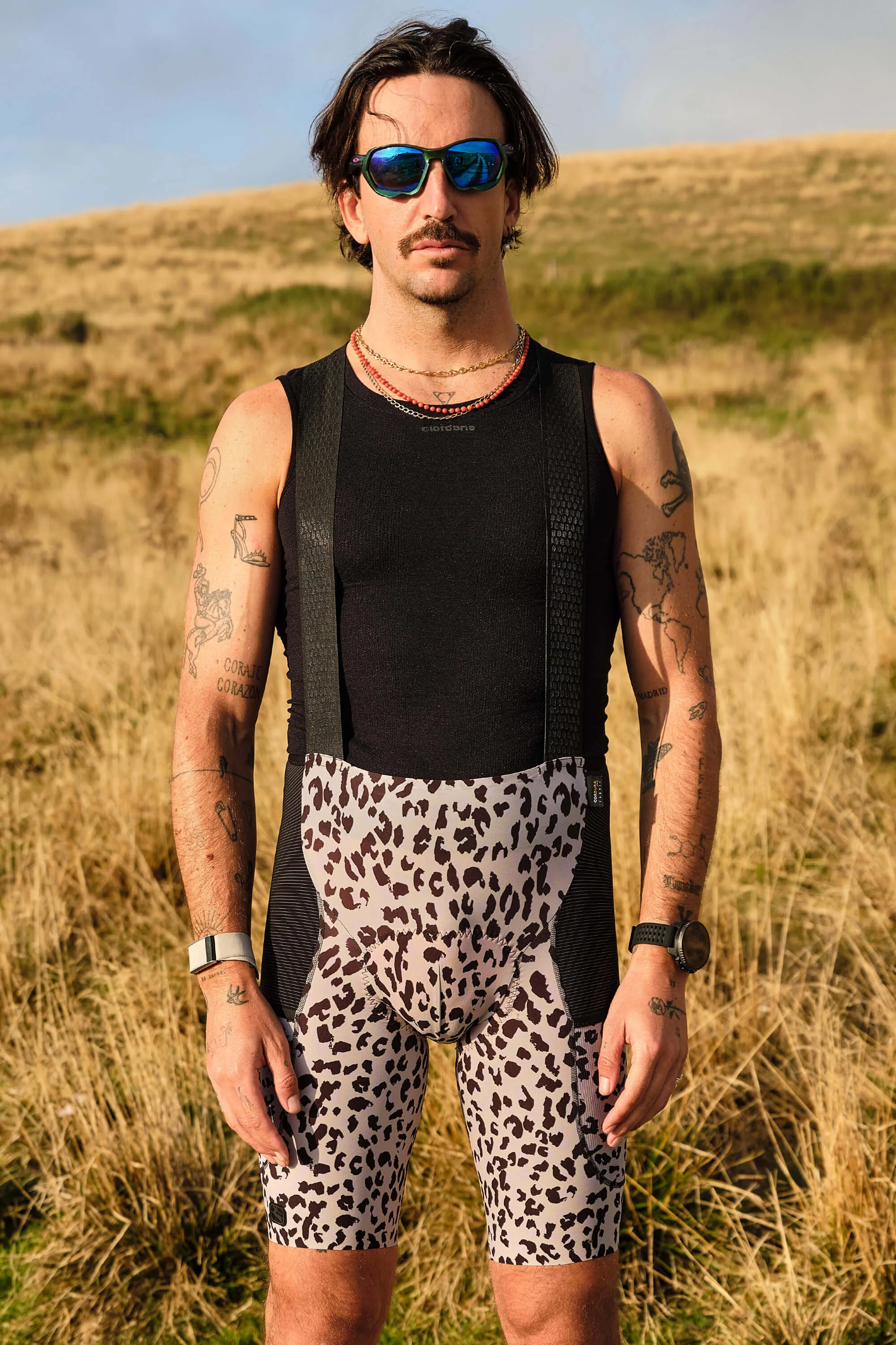 Men's Beyond Gravel Leopard Cargo Bib Short