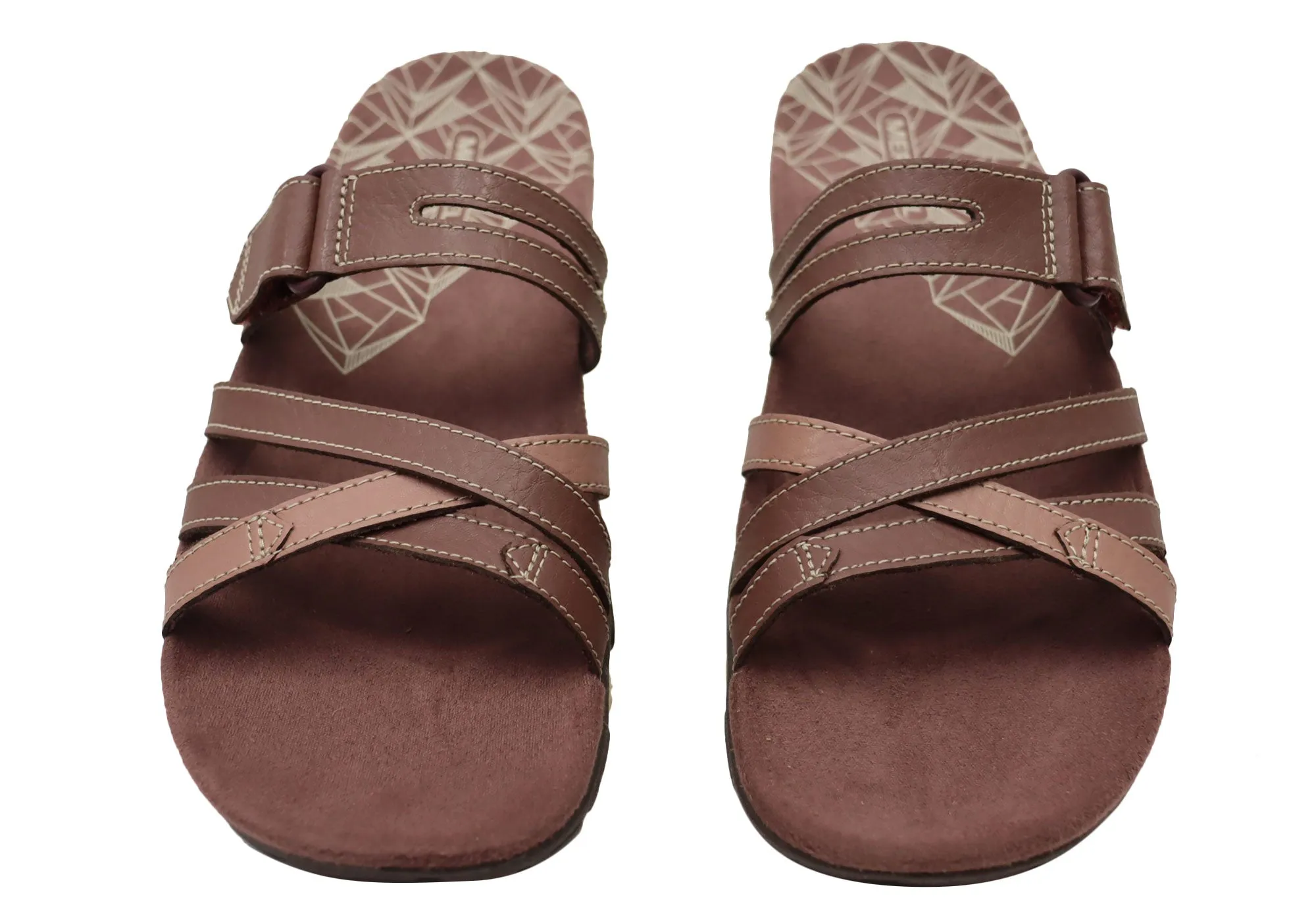 Merrell Womens Leather Sandspur Rose Slides Sandals