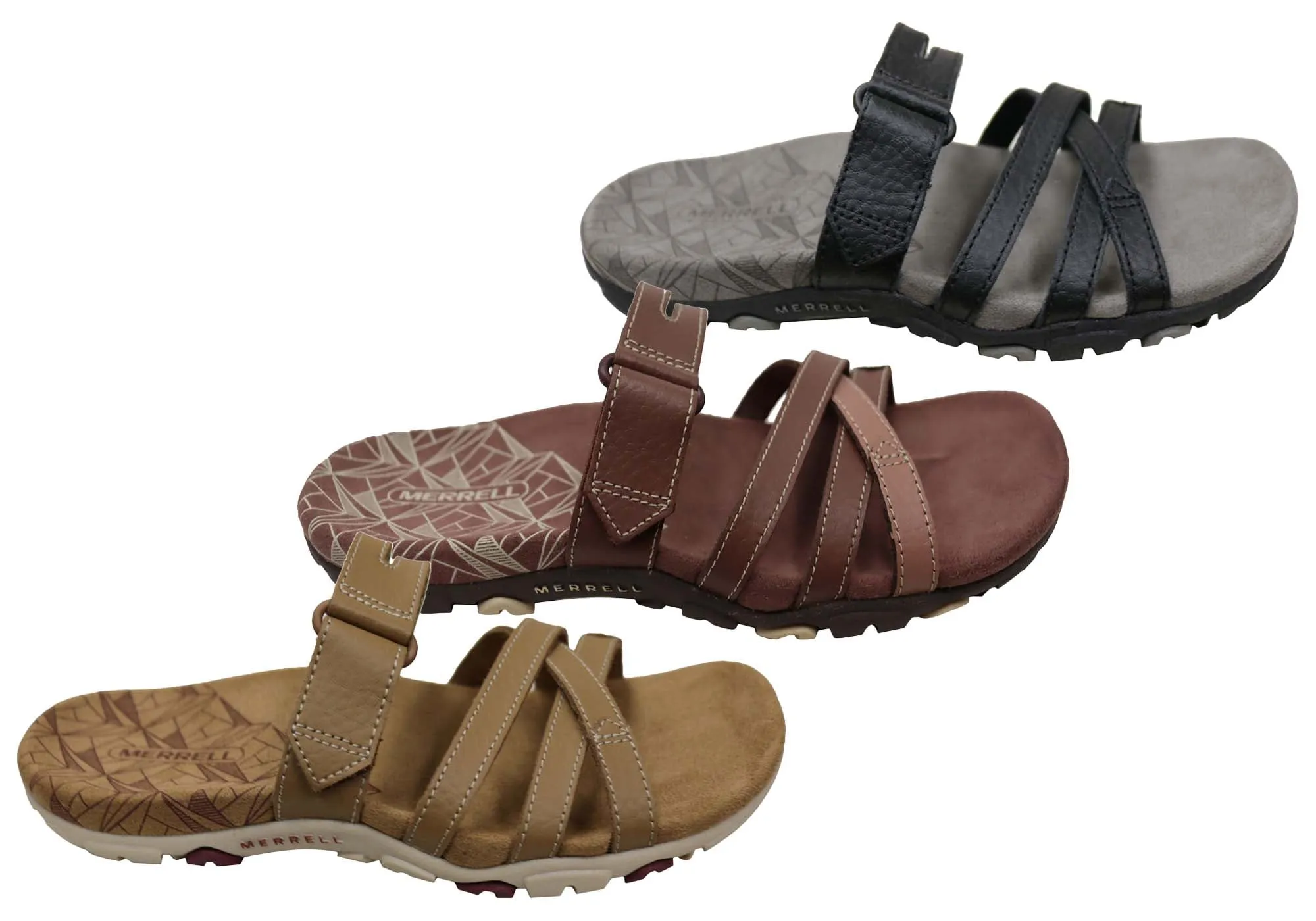 Merrell Womens Leather Sandspur Rose Slides Sandals