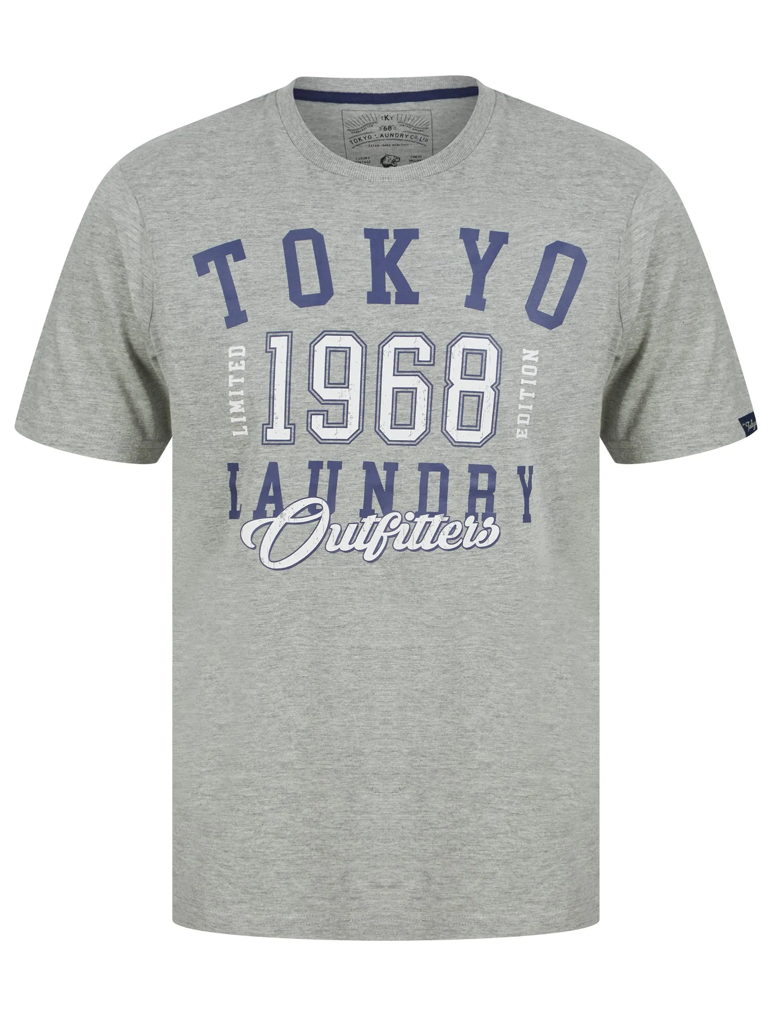 Moored Motif Cotton Jersey T-Shirt in Light Grey Marl - Tokyo Laundry