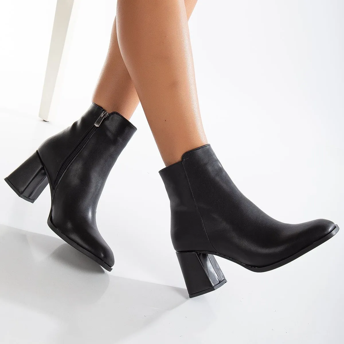 Nadine - Black Matt Ankle Boots