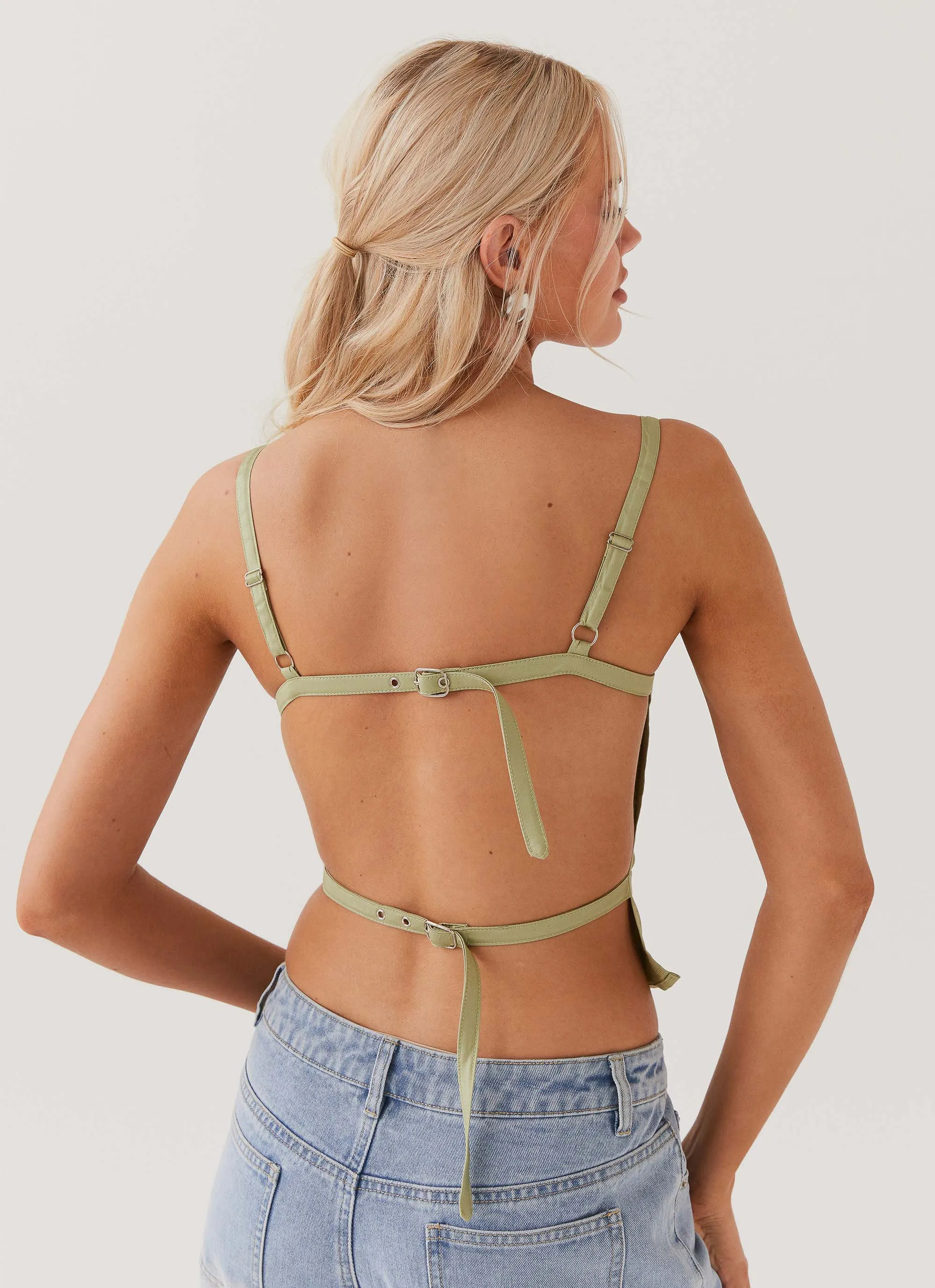 Naomi Backless Top - Sage