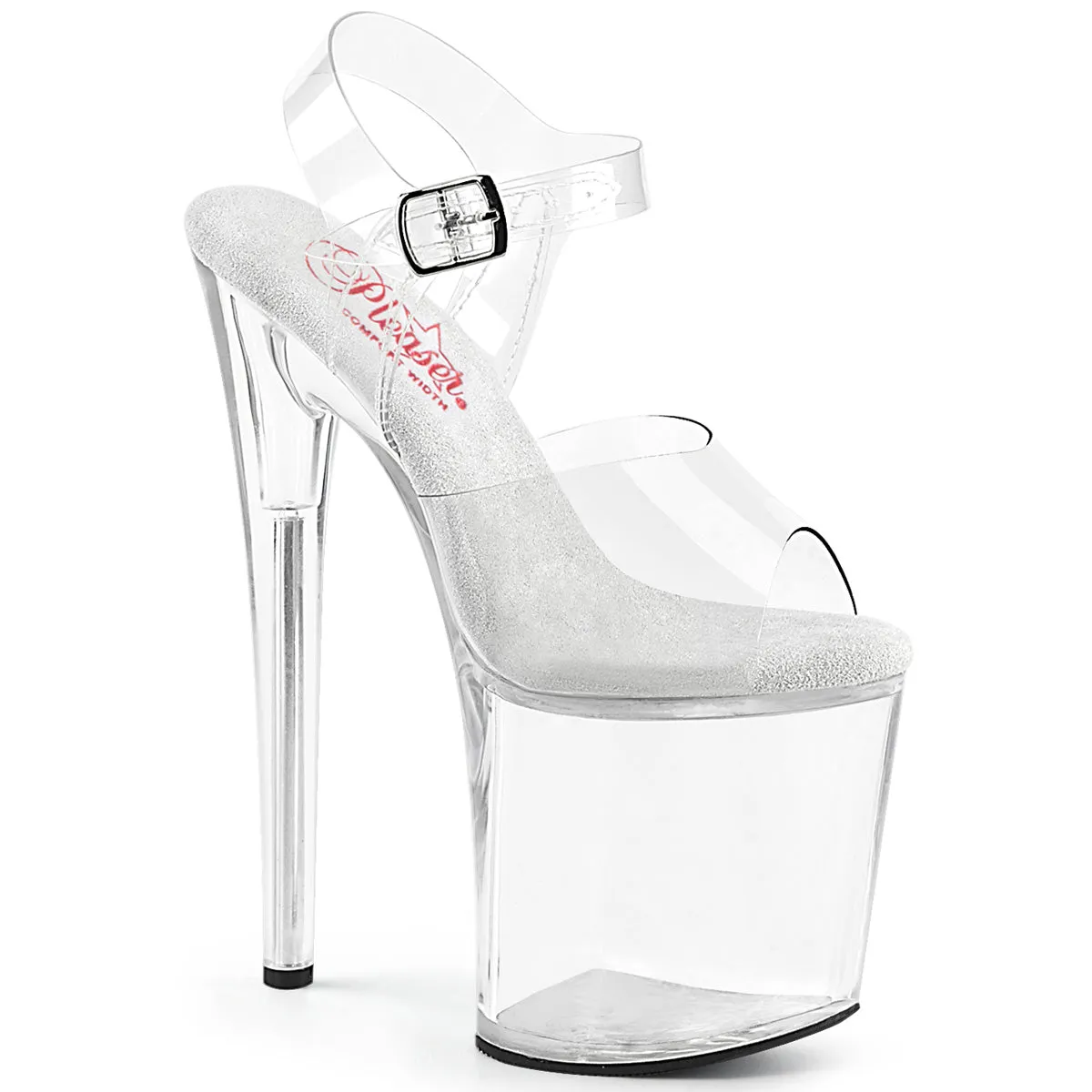 Naughty-808 Clear, 8" Heels