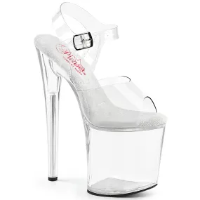 Naughty-808 Clear, 8" Heels