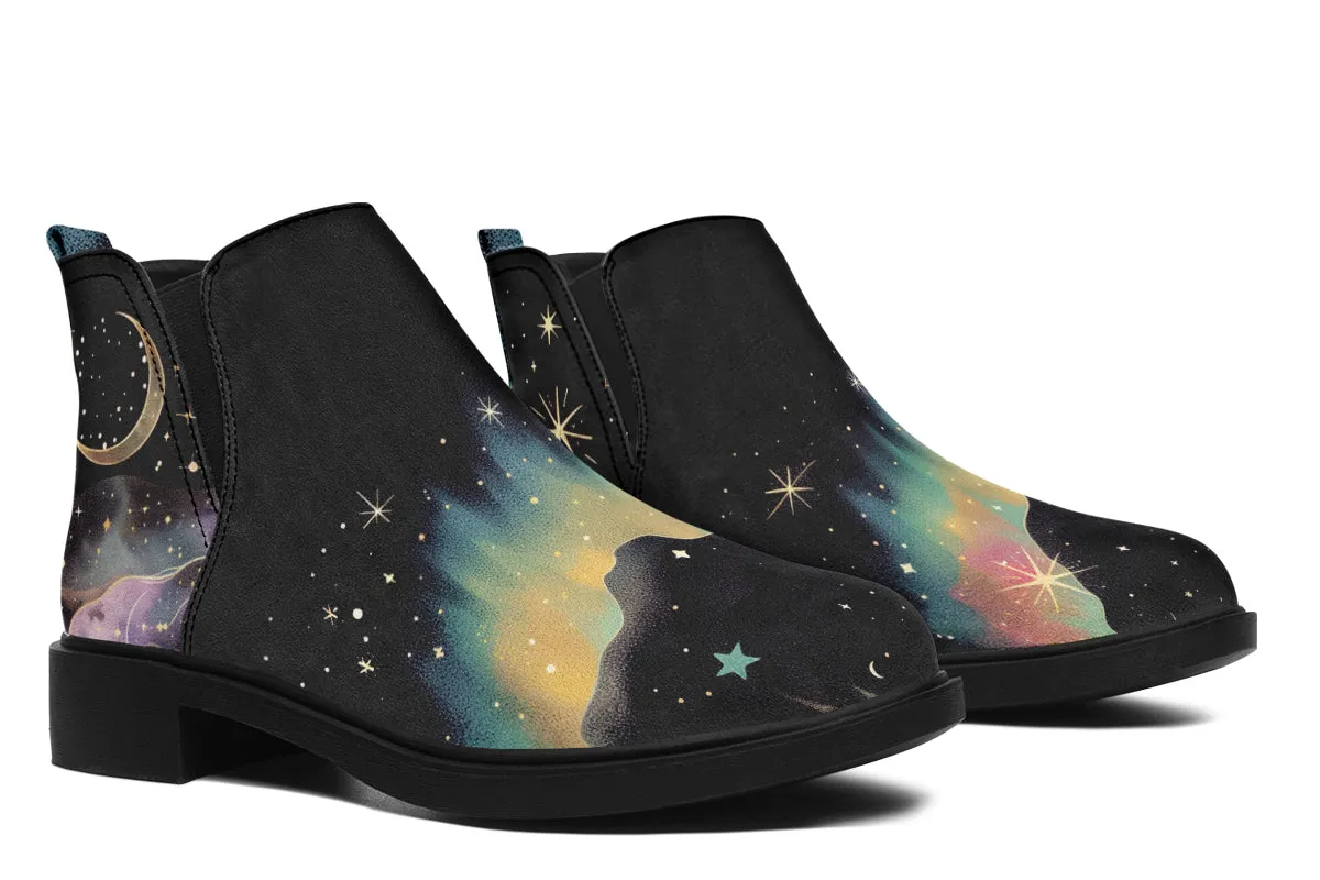 Northern Lights Chelsea Boots - Comfy Slip-On - Soft & Water-Resistant Micro-Suede Vegan Shoes